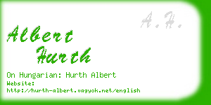 albert hurth business card